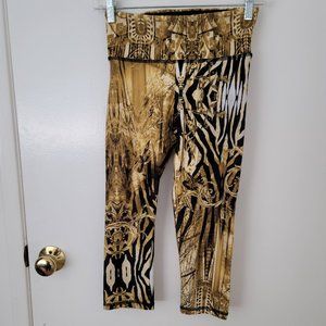 Barry's Bootcamp Black Gold Cropped Leggings